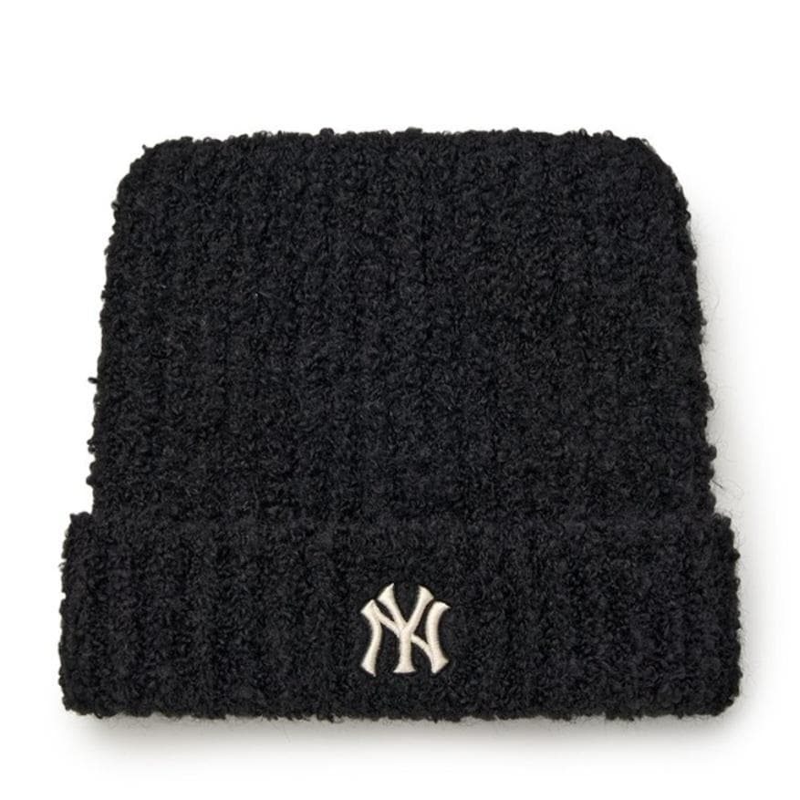 MLB Korea ブラック 黒 ビーニー 猫耳 韓国 カリナ着用 新品 ニット