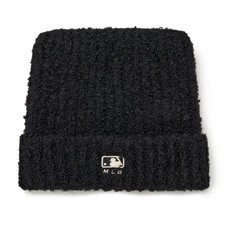 MLB Korea ブラック 黒 ビーニー 猫耳 韓国 カリナ着用 新品 ニット