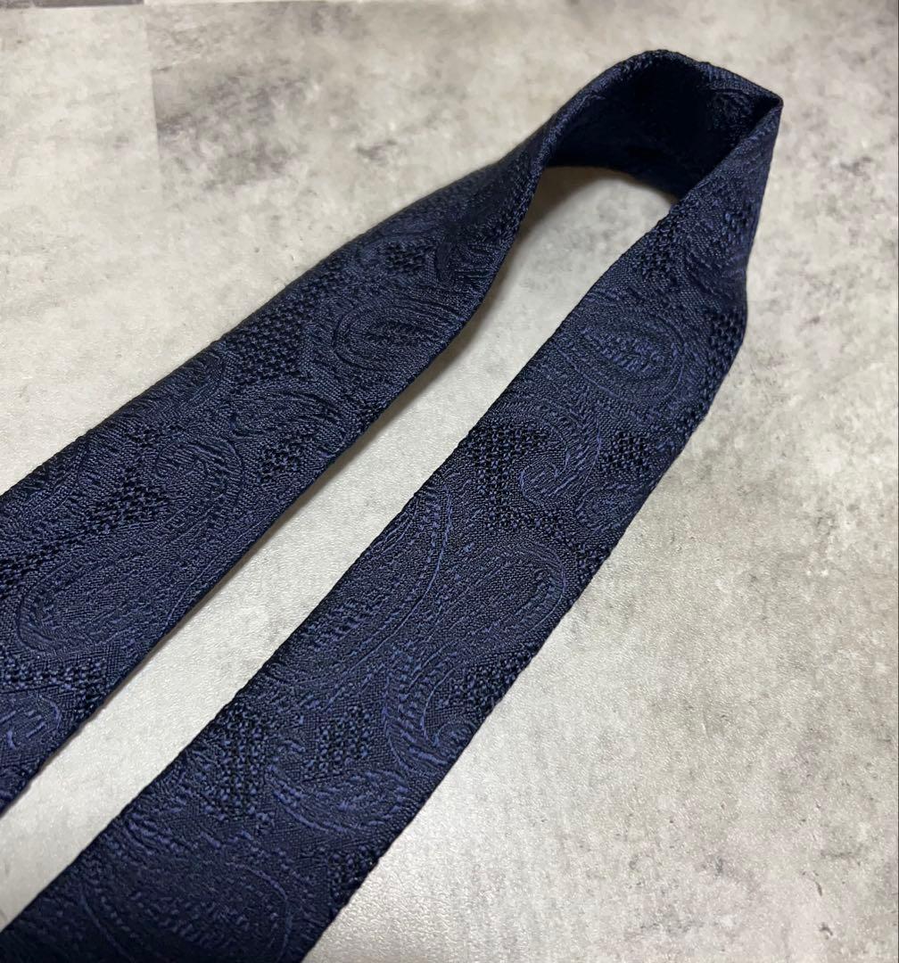 J.PRESS ネクタイ ネイビー ペイズリー柄 刺繍