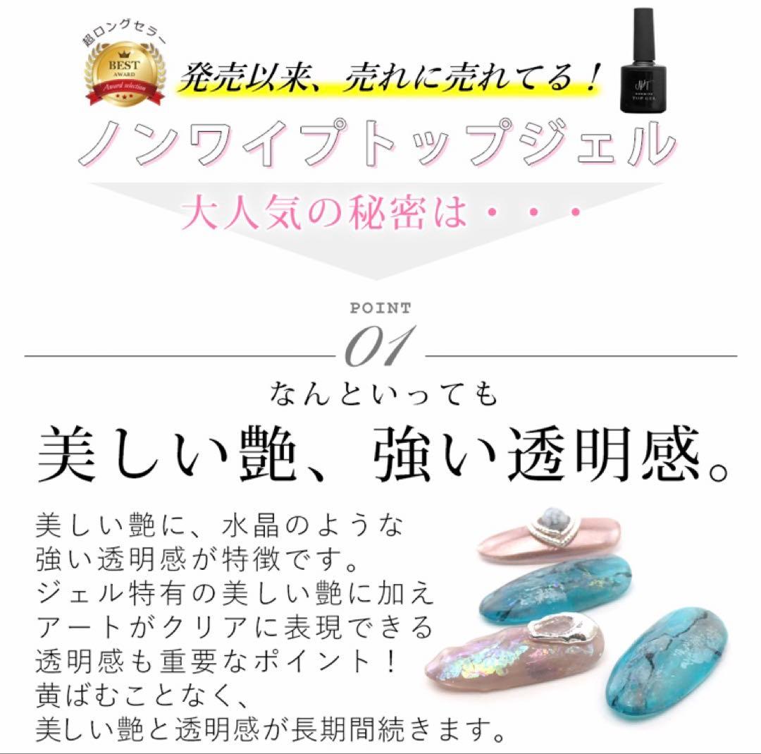 最高級の艶✧* ノンワイプトップコート トップジェル ポリッシュ ネイル