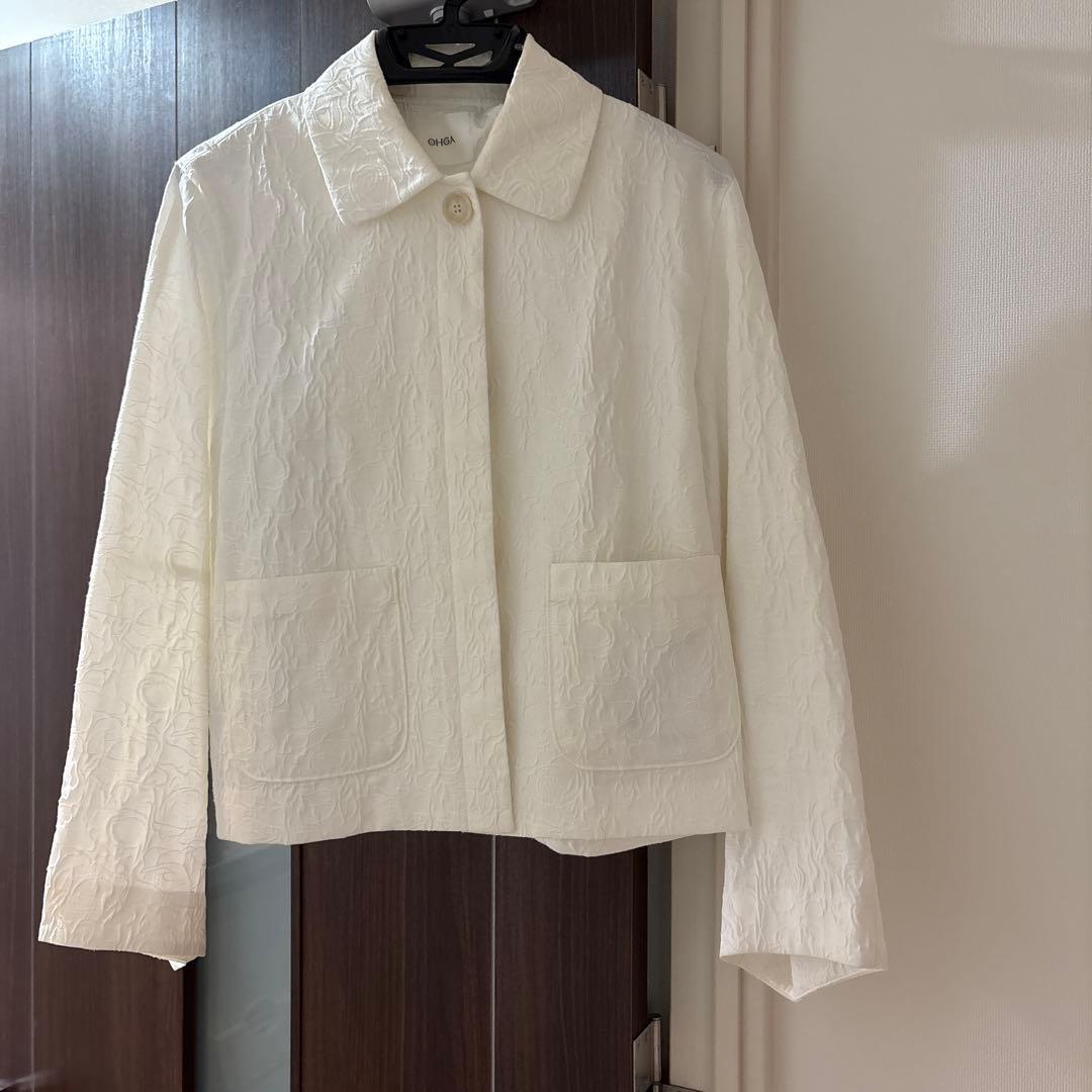 あ*か様 OHGA JACQUARD JACKET ホワイト