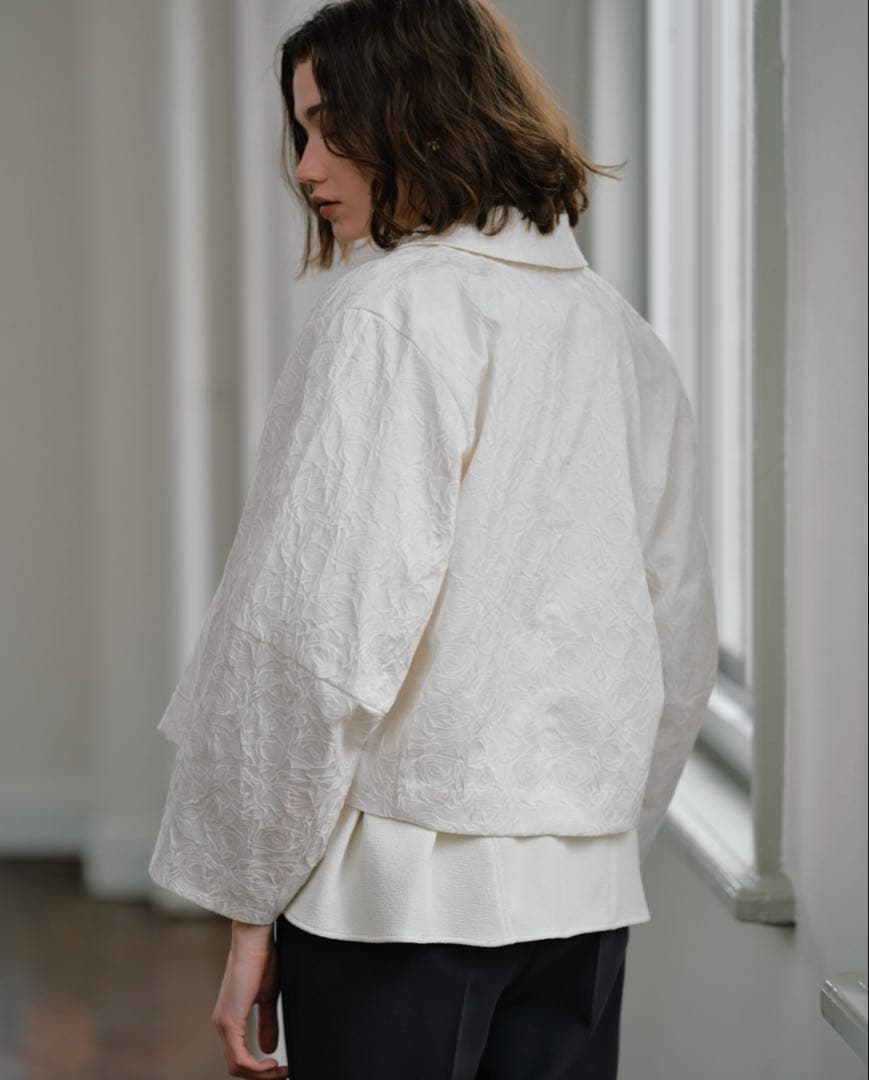 あ*か様 OHGA JACQUARD JACKET ホワイト