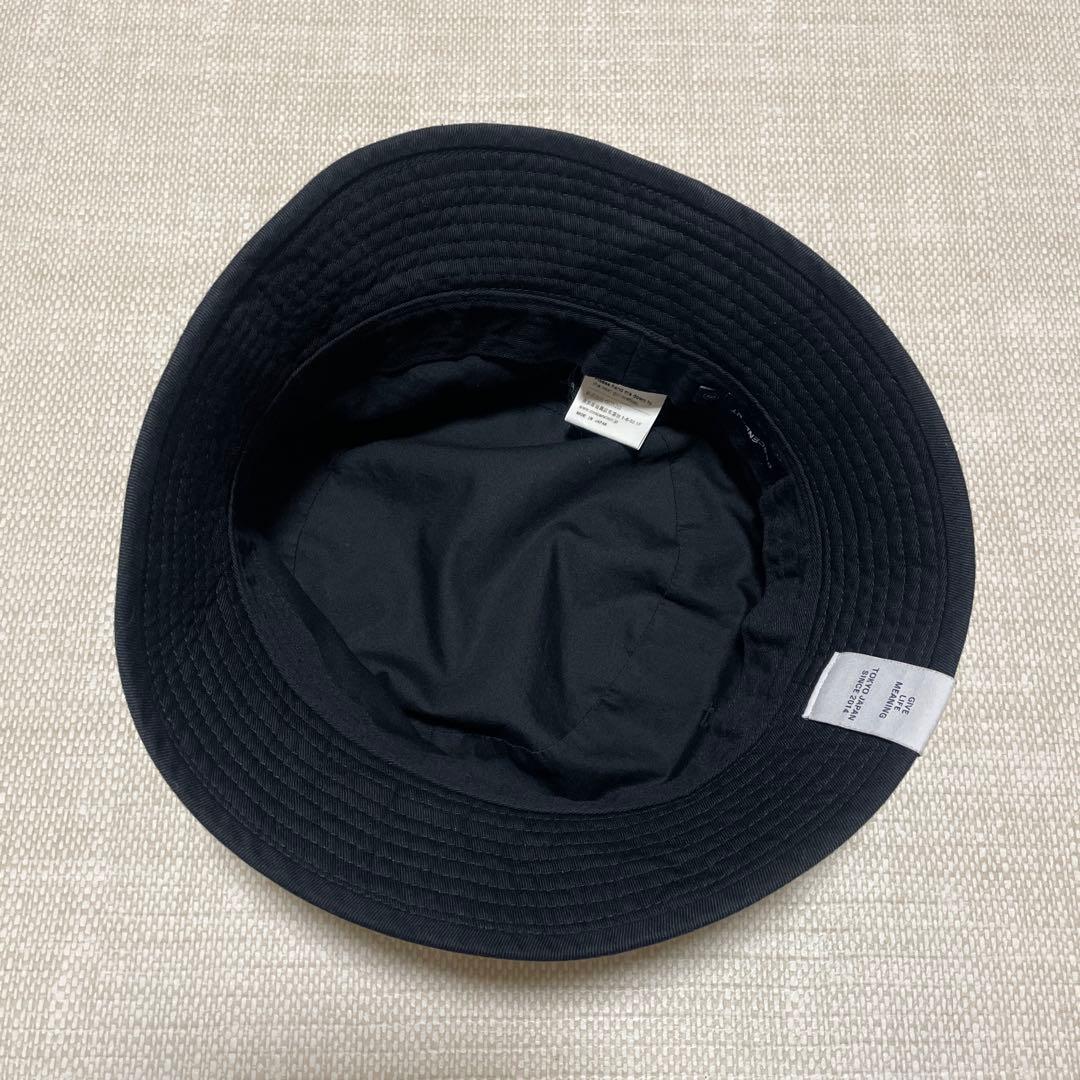 [美品]DESCENDANT ディセンダント ロゴバケットハット hat 黒