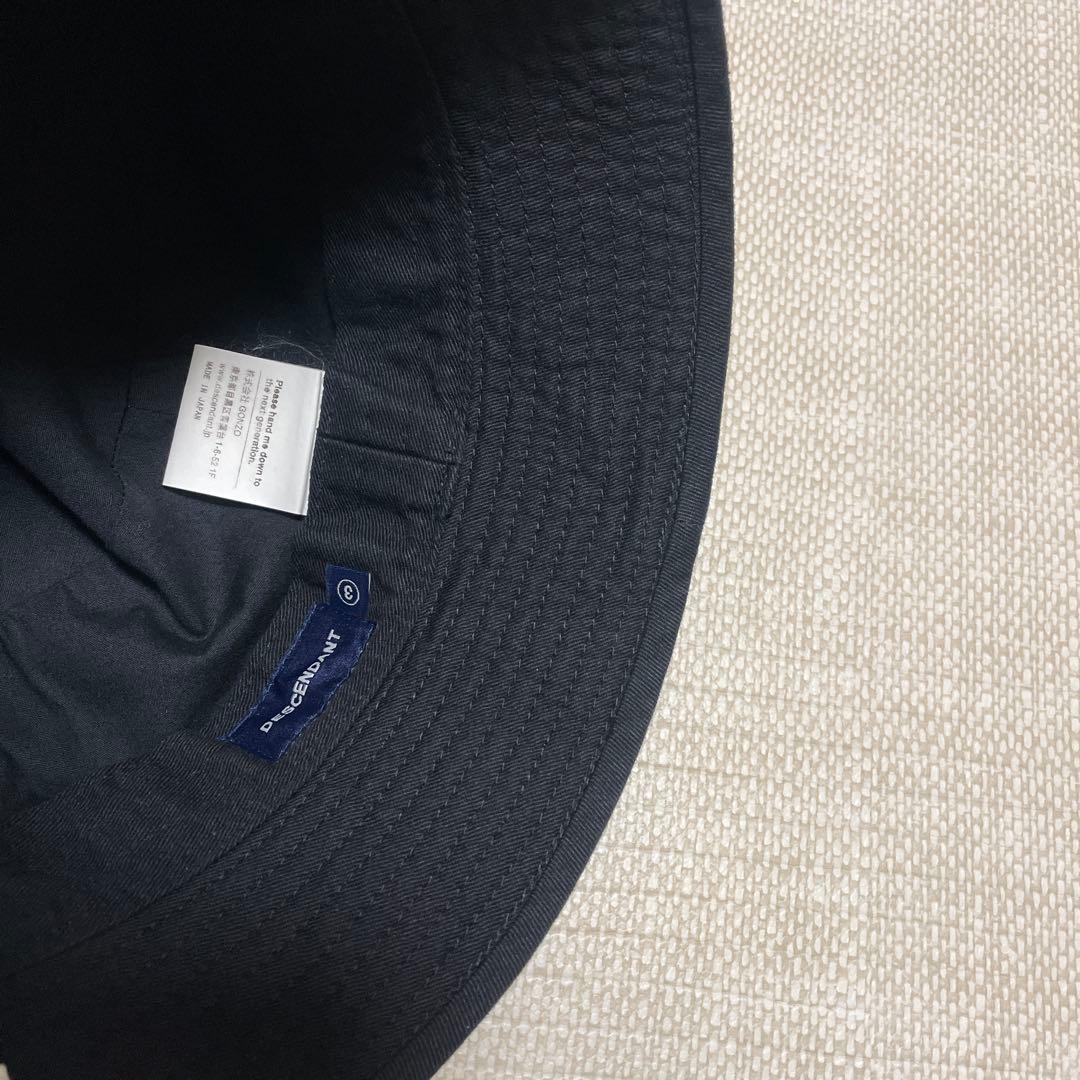 [美品]DESCENDANT ディセンダント ロゴバケットハット hat 黒