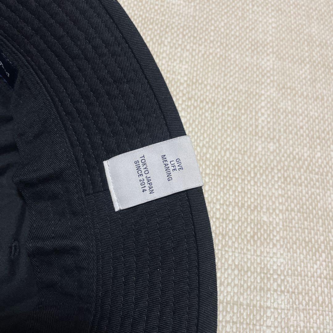 [美品]DESCENDANT ディセンダント ロゴバケットハット hat 黒
