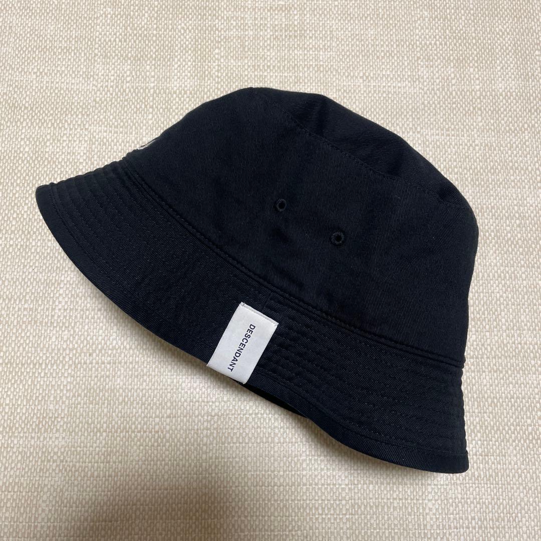 [美品]DESCENDANT ディセンダント ロゴバケットハット hat 黒