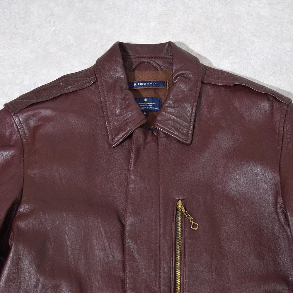 ポールスミス R.NEWBOLD 羊革 A-2 レザーフライトジャケット L