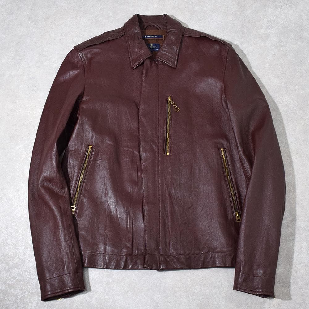 ポールスミス R.NEWBOLD 羊革 A-2 レザーフライトジャケット L