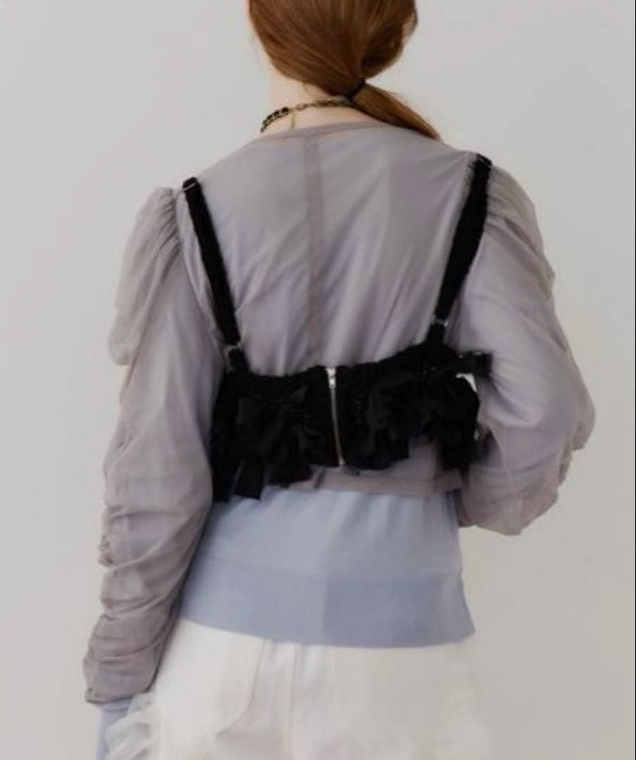 ✴︎新品未使用✴︎LA BELLE ETUDE メニーリボンニットビスチェ(BLK)