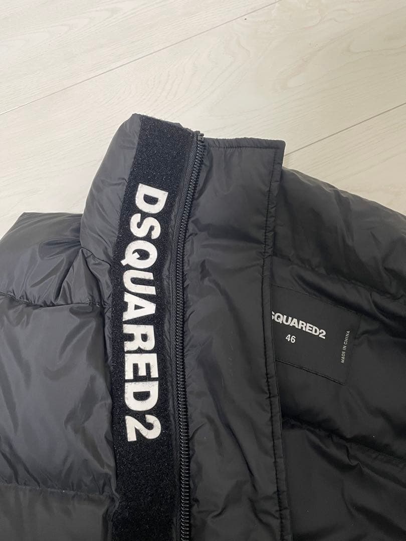 DSQUARED2 ブラック ダウンベスト 46