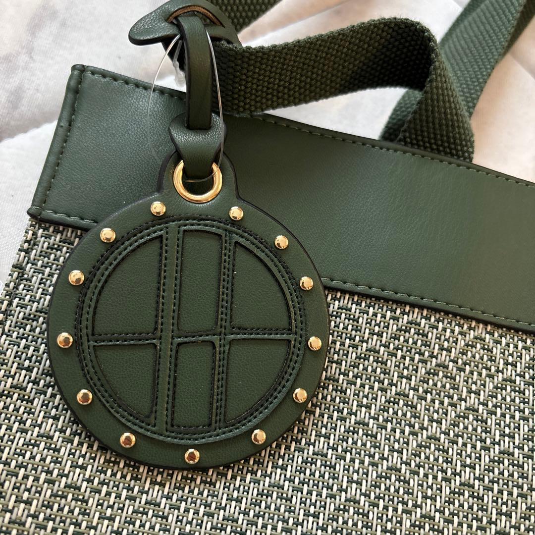 Harrods トートバッグ グレー/グリーン夏生地新品