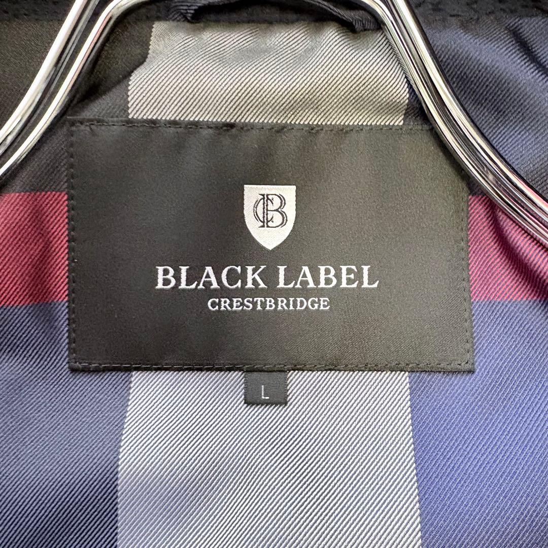 美品✨人気のL✨ブラックレーベルクレストブリッジ シアサッカージップジャケット紺