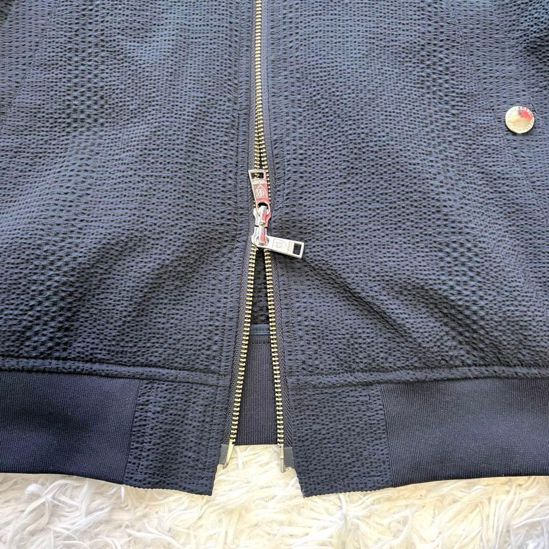 美品✨人気のL✨ブラックレーベルクレストブリッジ シアサッカージップジャケット紺