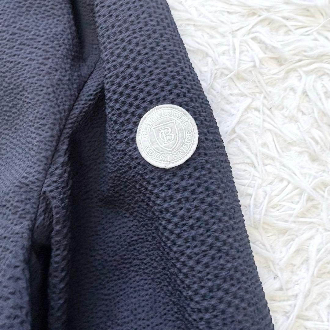 美品✨人気のL✨ブラックレーベルクレストブリッジ シアサッカージップジャケット紺