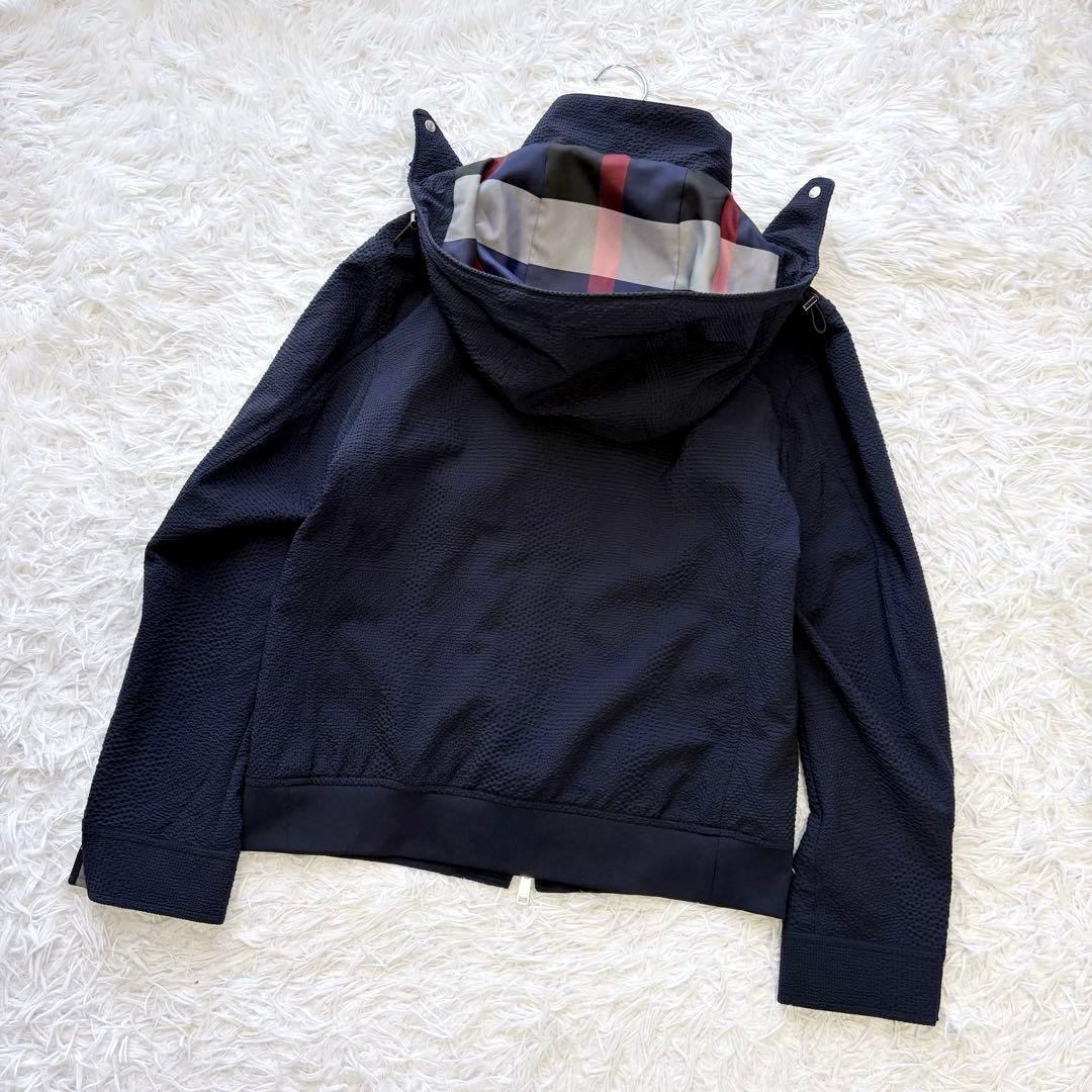 美品✨人気のL✨ブラックレーベルクレストブリッジ シアサッカージップジャケット紺