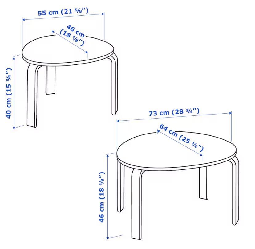 IKEA SVALSTA スヴァルスタ ネストテーブル2点セット