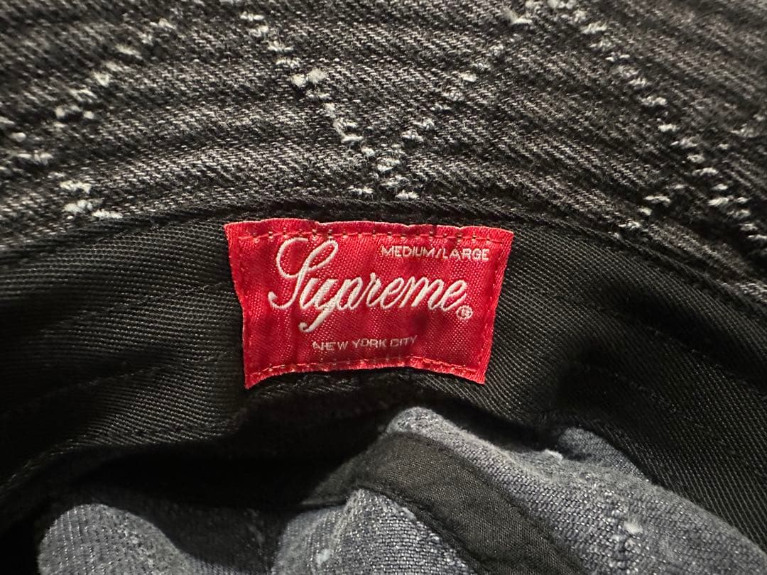 帽子 supreme Punched Denim Crusher Black 23fw