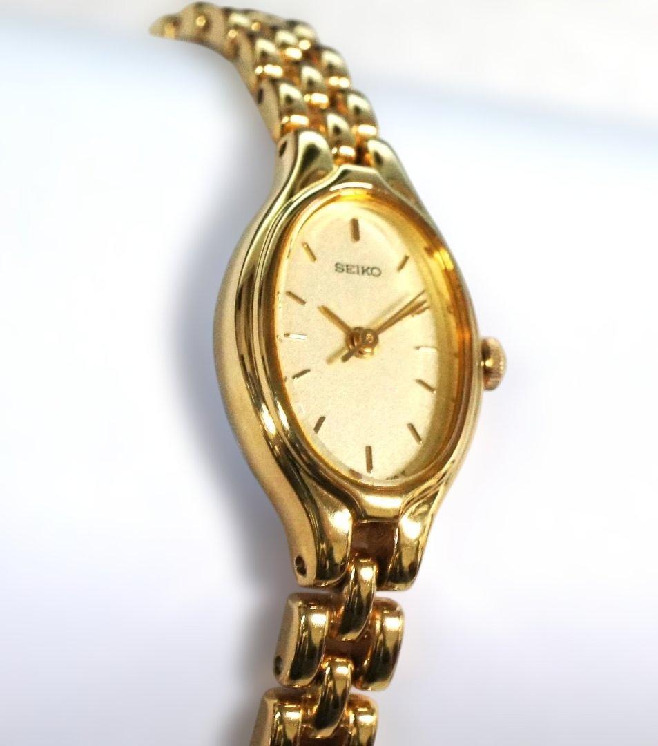 【良品】SEIKO オーバル ブレスウォッチ 腕時計 1F21-5A00