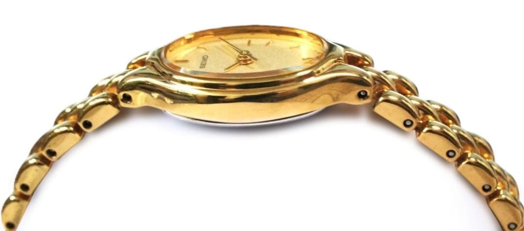 【良品】SEIKO オーバル ブレスウォッチ 腕時計 1F21-5A00
