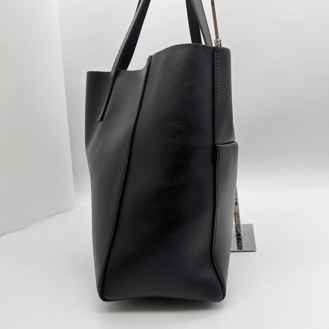 HAGS　高島屋　トートバッグ　ビジネス　オールレザー　黒　ロゴ　A4　肩掛け