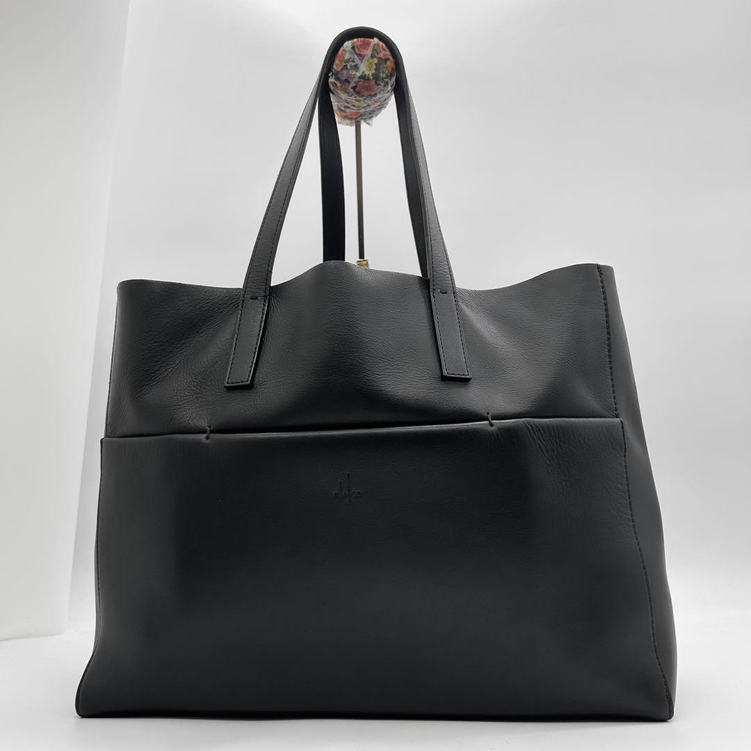 HAGS　高島屋　トートバッグ　ビジネス　オールレザー　黒　ロゴ　A4　肩掛け