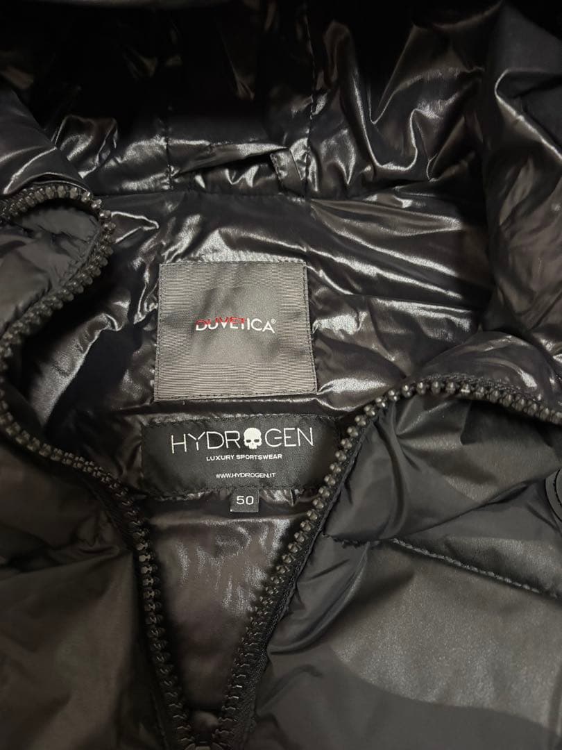 【美品】HYDROGEN DUVETICA/ブラックダウンベスト/サイズ50