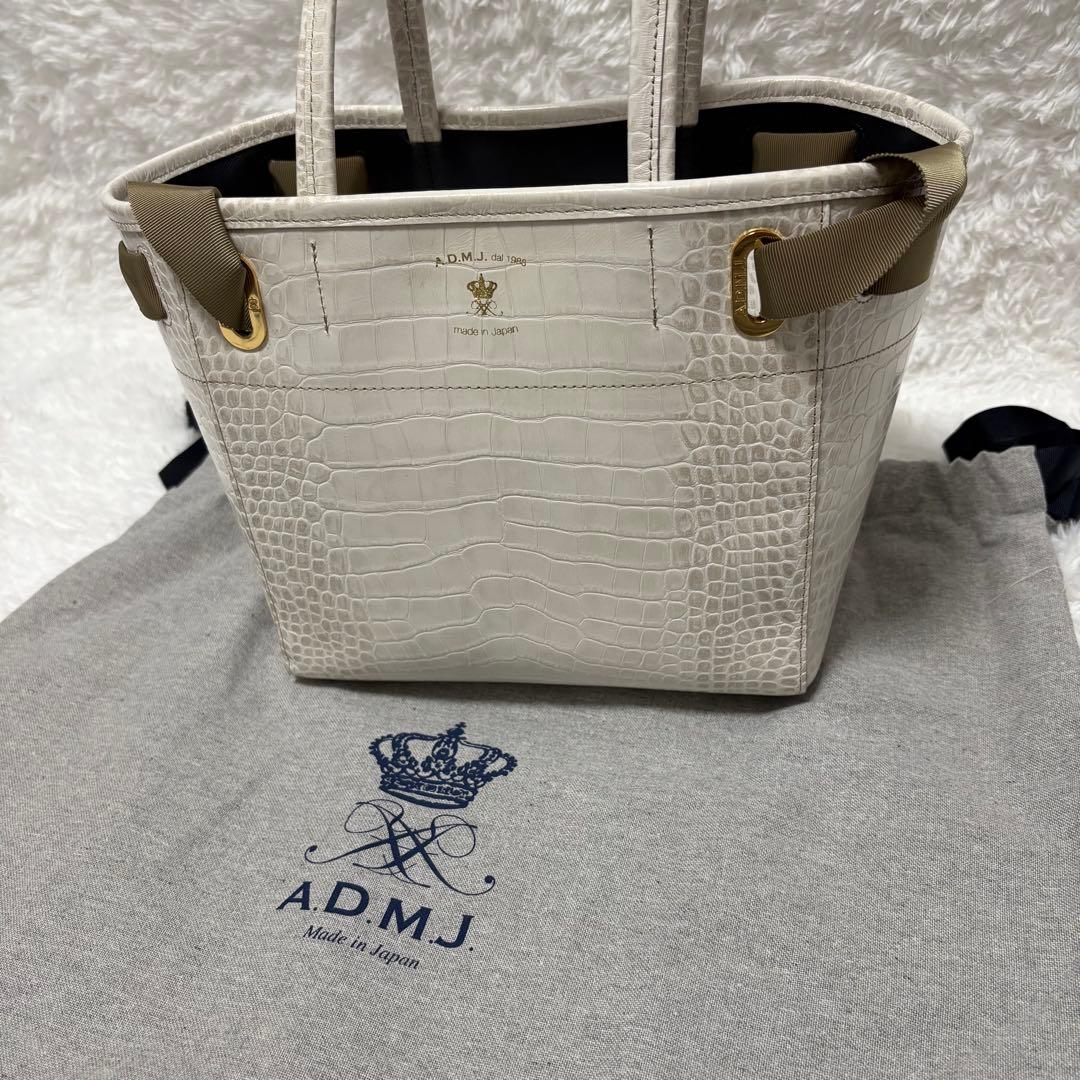 [美品]ADMJ エーディーエムジェイ クロコ コンクルージョン トートバッグ