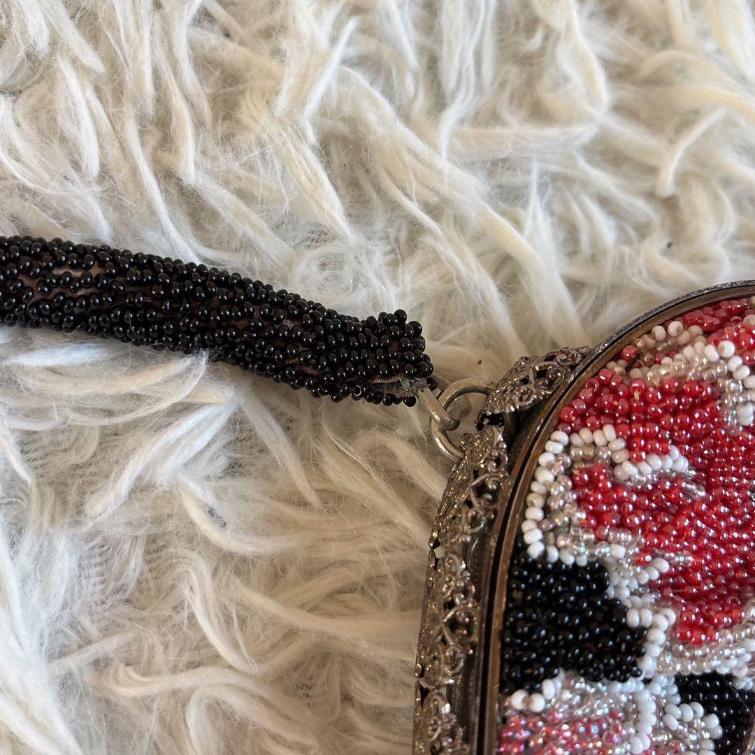 昭和レトロ 東京手刺繍 Hommey ビーズバッグ がま口 和装