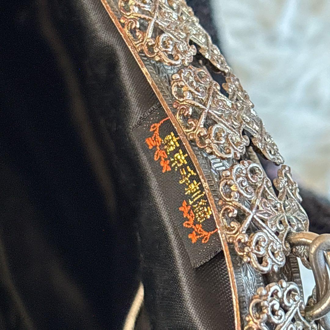 昭和レトロ 東京手刺繍 Hommey ビーズバッグ がま口 和装