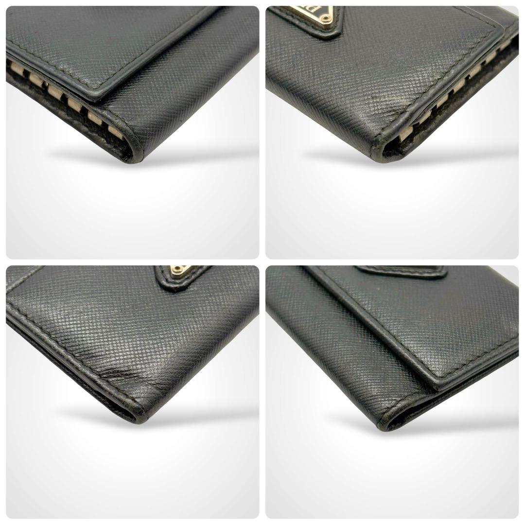 箱付き✨ギャランティ付き PRADA プラダ キーケース サフィアーノレザー 黒