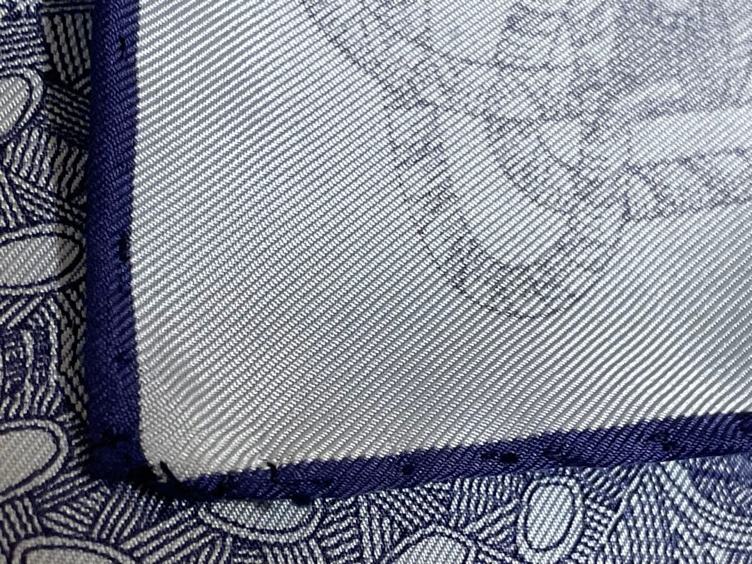 【希少！美品！】HERMES エルメス　カレ45 深海　ブルー