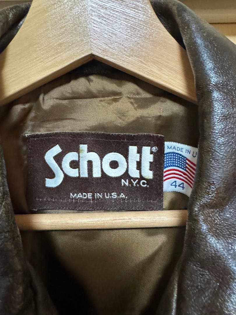 80's Schott レザージャケット ブラウン 44 USA製
