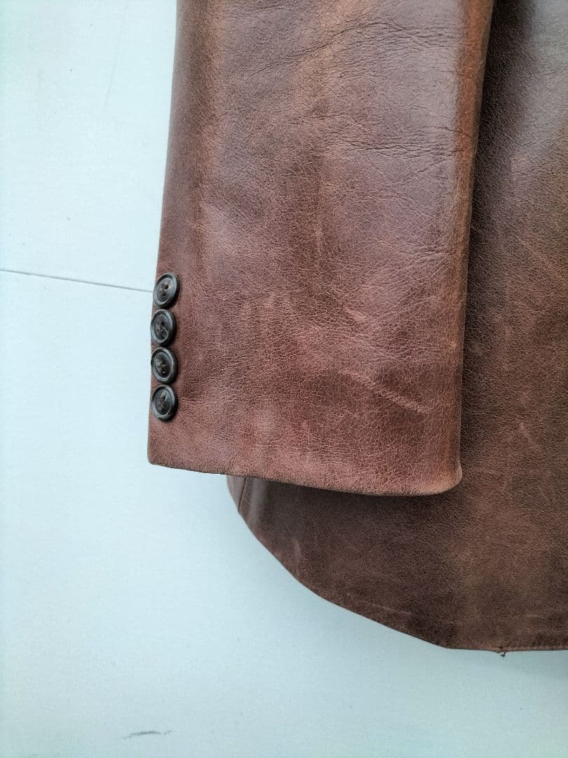 Y'2 LEATHER レザージャケット テーラードジャケットL　茶