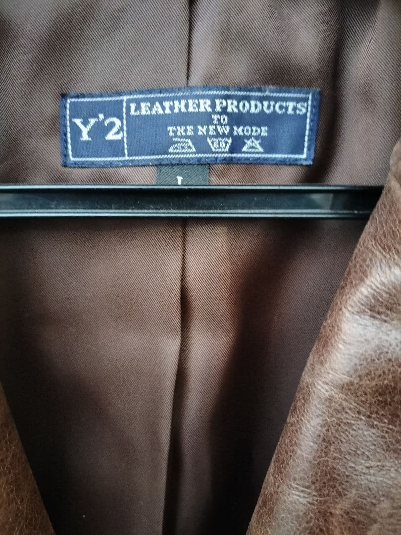 Y'2 LEATHER レザージャケット テーラードジャケットL　茶
