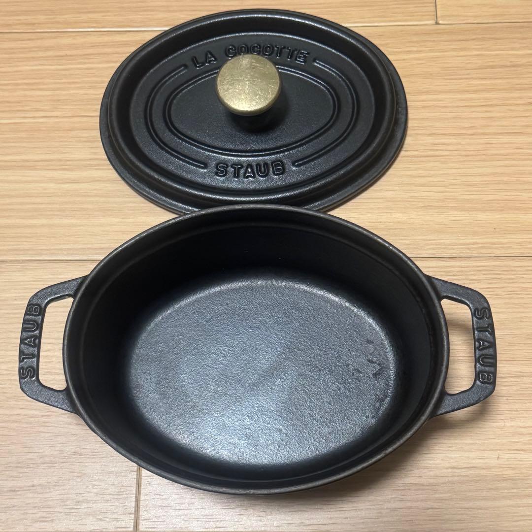 【ラブ】 STAUB LA COCOTTE 両手鍋 17センチ黒 ココット