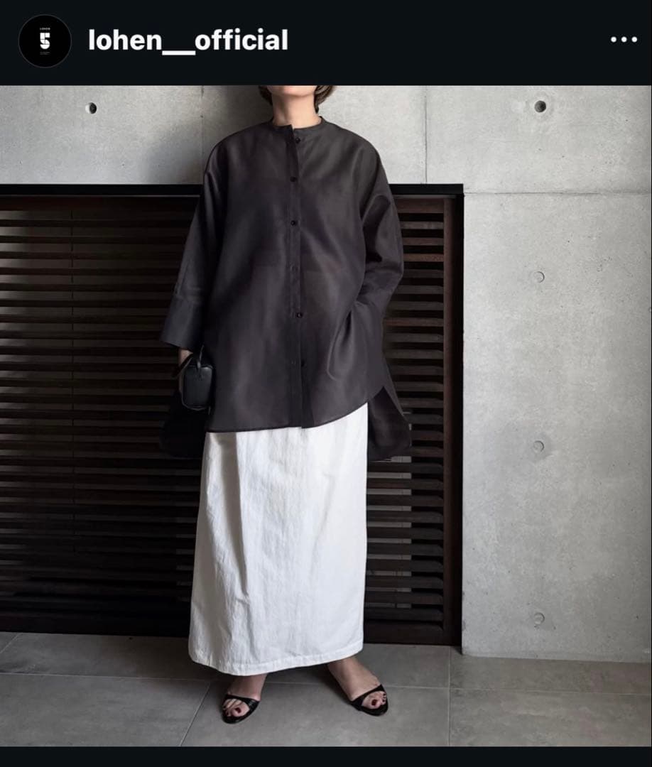 lohen ローヘン　band collar sheer shirt