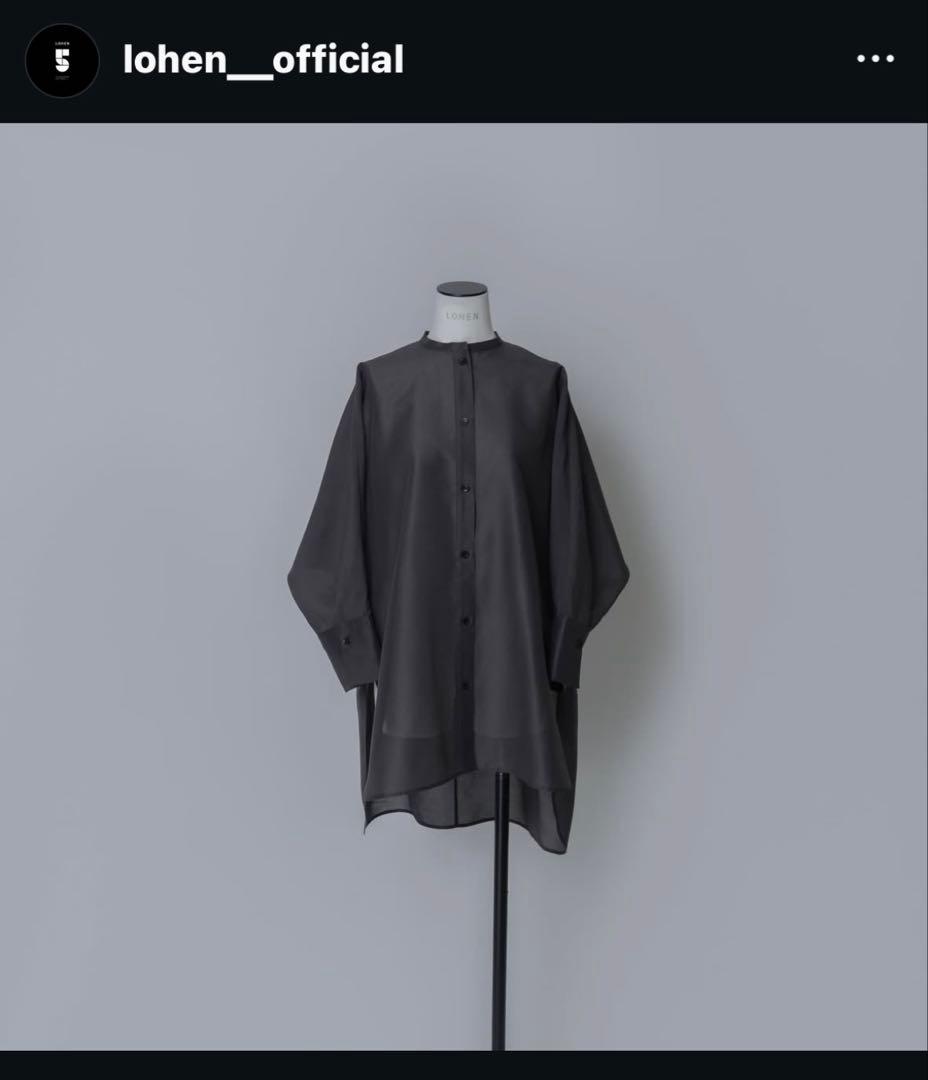 lohen ローヘン　band collar sheer shirt