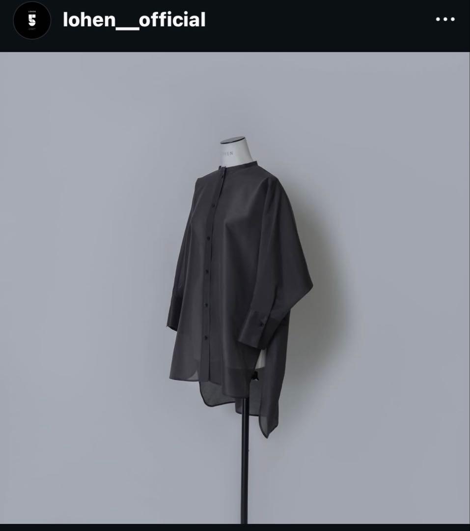lohen ローヘン　band collar sheer shirt