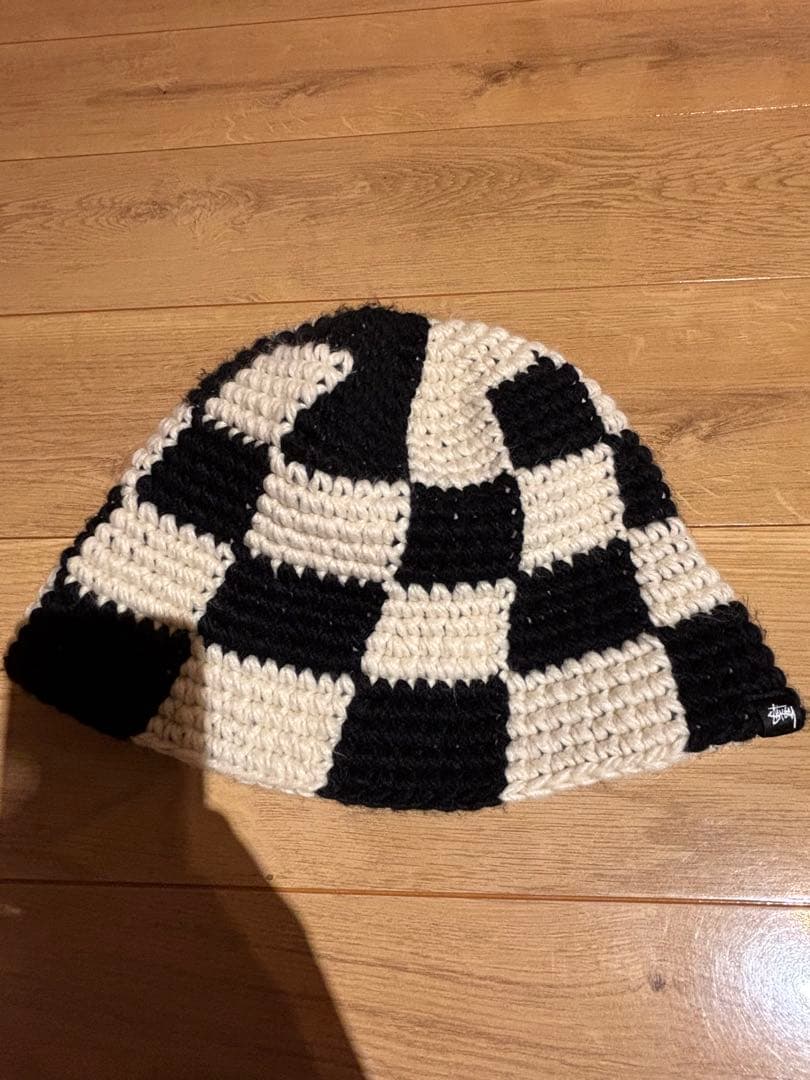 stussy bucket hat checker knit 極美品　激安