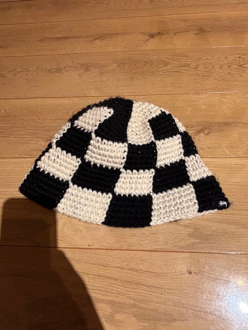 stussy bucket hat checker knit 極美品　激安