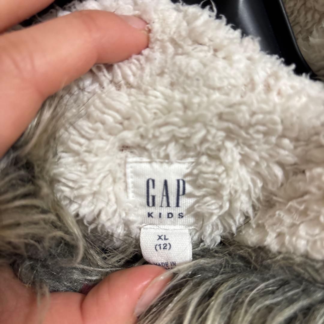 GAP KIDS ピンク ロゴパーカー XL(12) レディース可 ファー付き