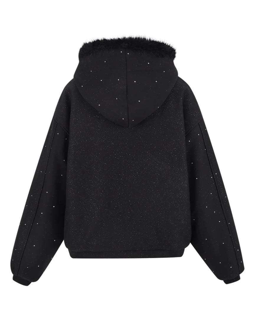 トップス andwang Kirakira 2way fur zip up