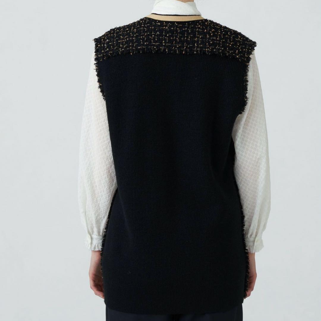 【定価3.3万】ballsey ニットコンビツイードＶネックジレ　ベスト　23年