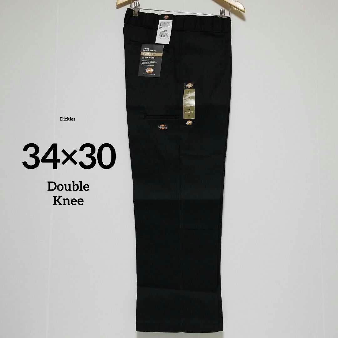 34×30【新品・未使用】ディッキーズ　ダブルニー　85283　　・BLACK・