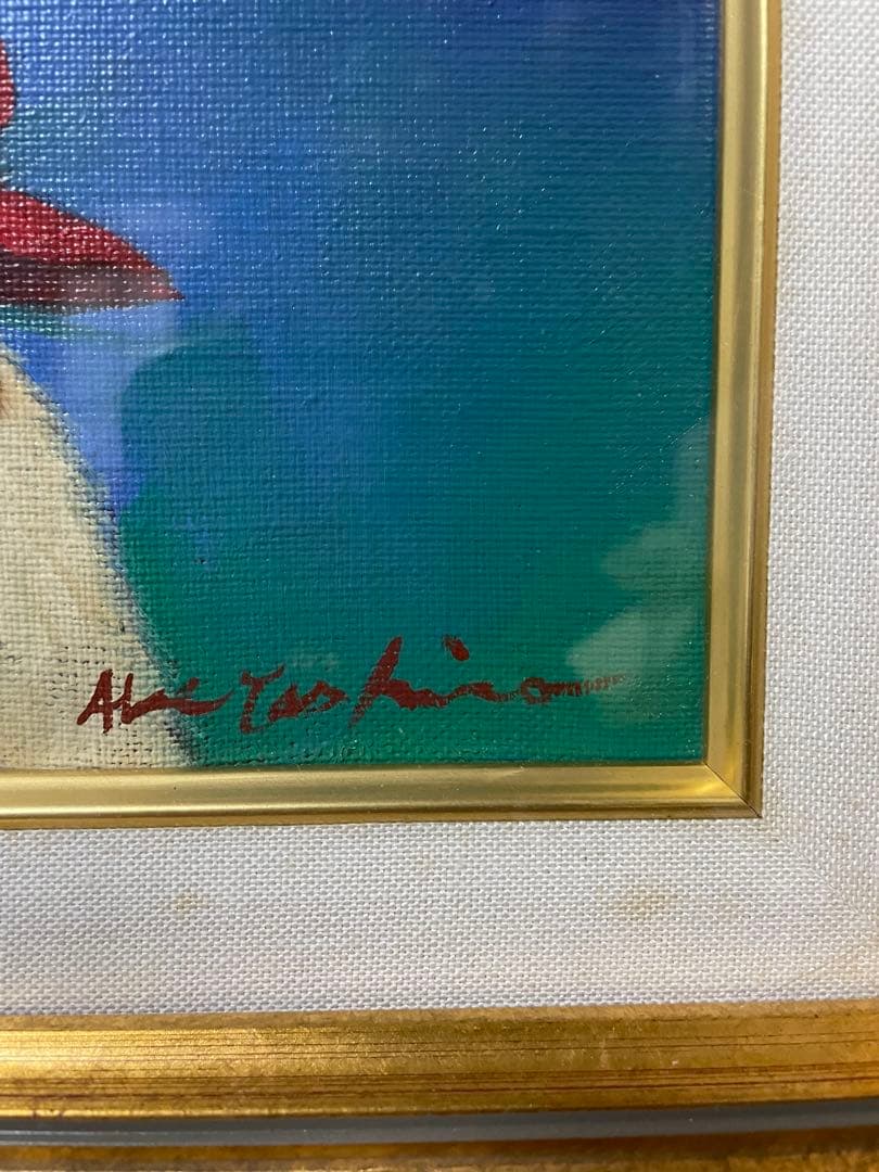 八代亜紀　絵画　真作　赤いバンダナ　 偽サイトに⚠️注意⚠️して下さい写真16と17