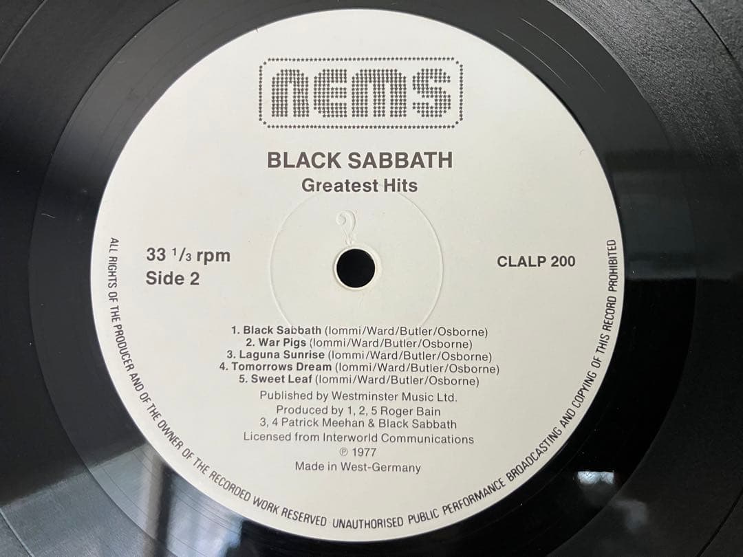 BLACK SABBATH / Greatest Hits アナログLPレコード