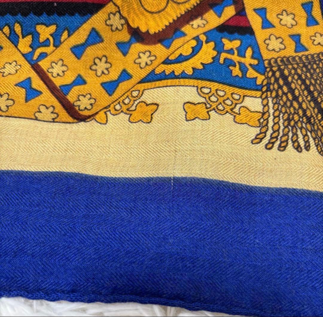 エルメス カレジェアン140 カシミヤ×シルク 『金の若枝 』スカーフ ショール