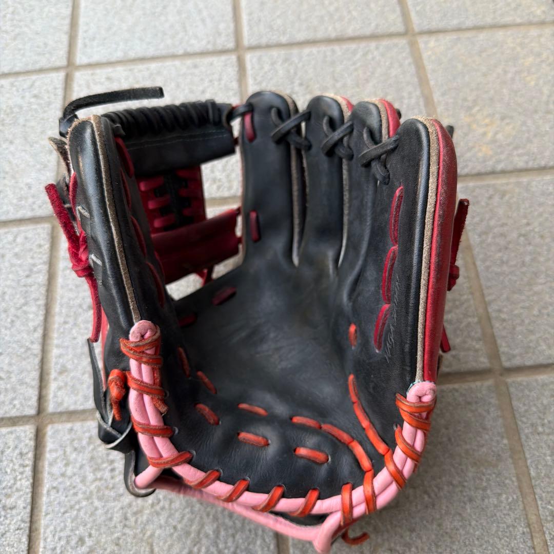 赤黒レザー軟式グローブ オーダーグローブ