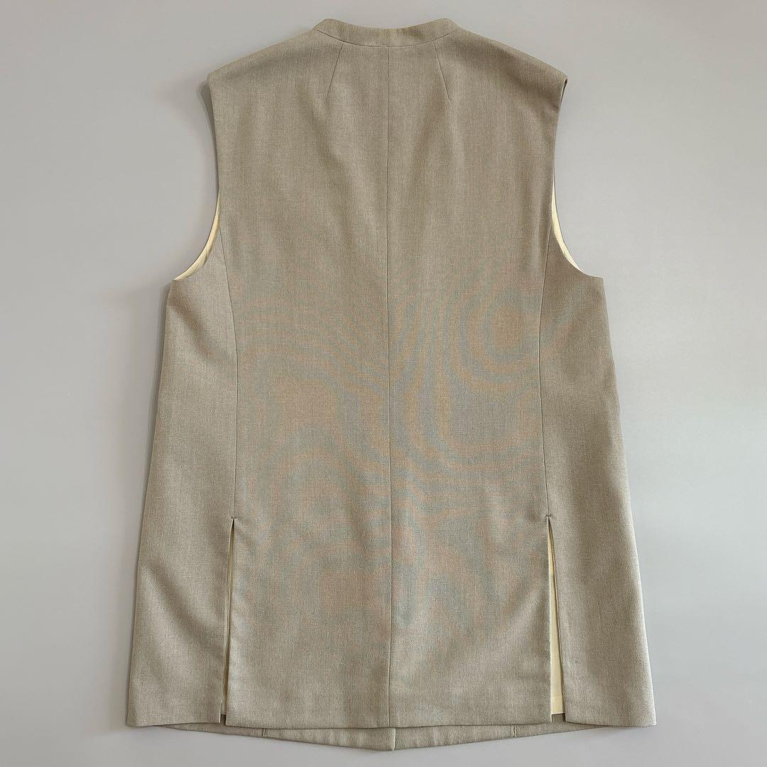【美品】IENA イエナ リネンライクノーカラージレ ベージュ 23SS