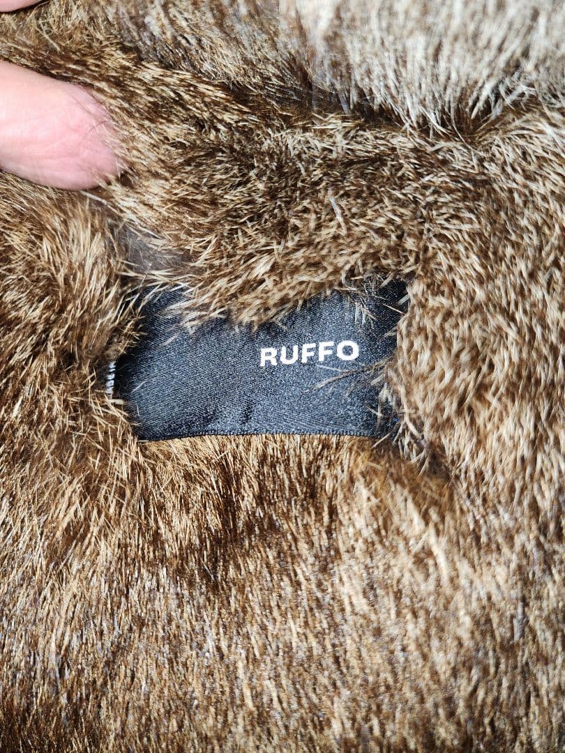 ヴィンテージ RUFFO レザー・ファー 珍しいラパンのダブルブレストコート